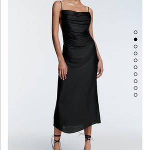 Zara Black Draped Midi Dress